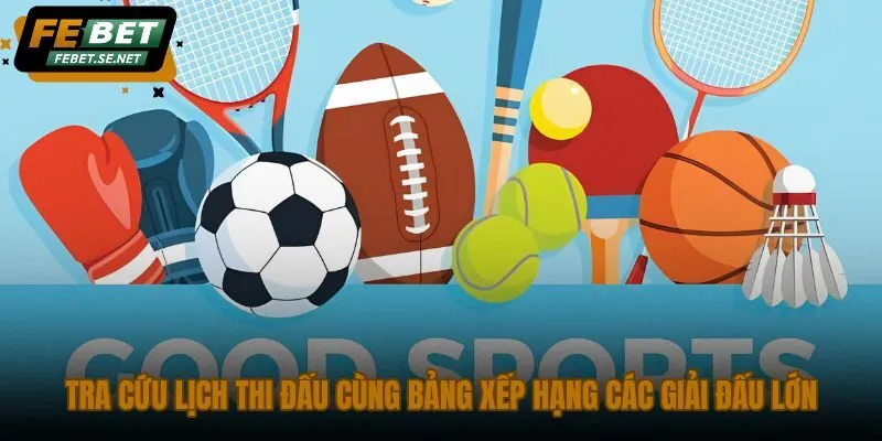 tra cuu lich thi dau cung bang xep hang cac giai dau lon
